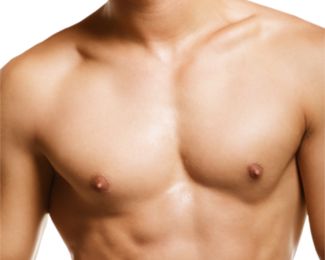 Man's muscular, well defined chest