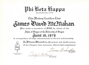 Phi Beta Kappa Honors